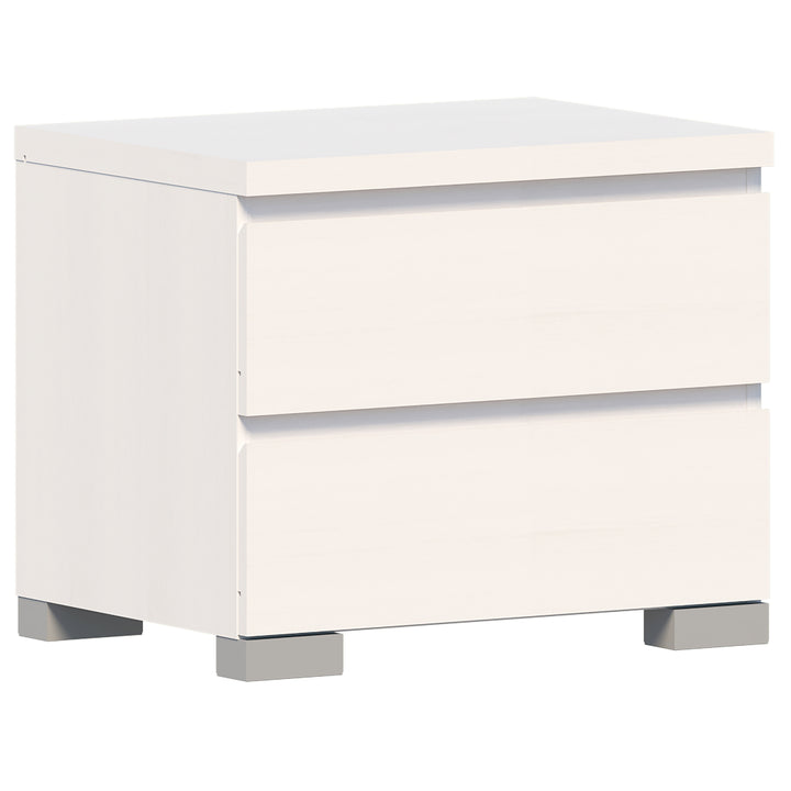 Elara 2 Drawer Bedside Table - White