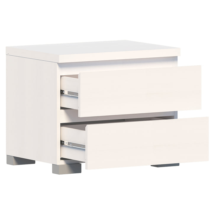 Elara 2 Drawer Bedside Table - White