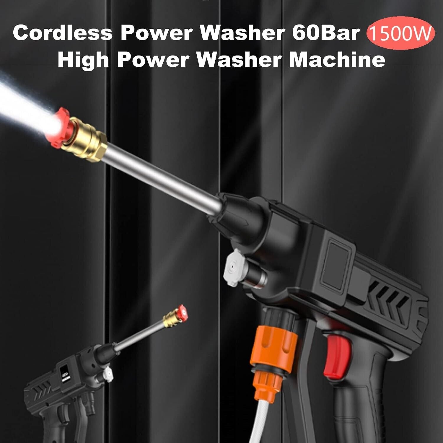 Portable Cordless Pressure Washer (60 Bar) for Clean Cars and Bikes