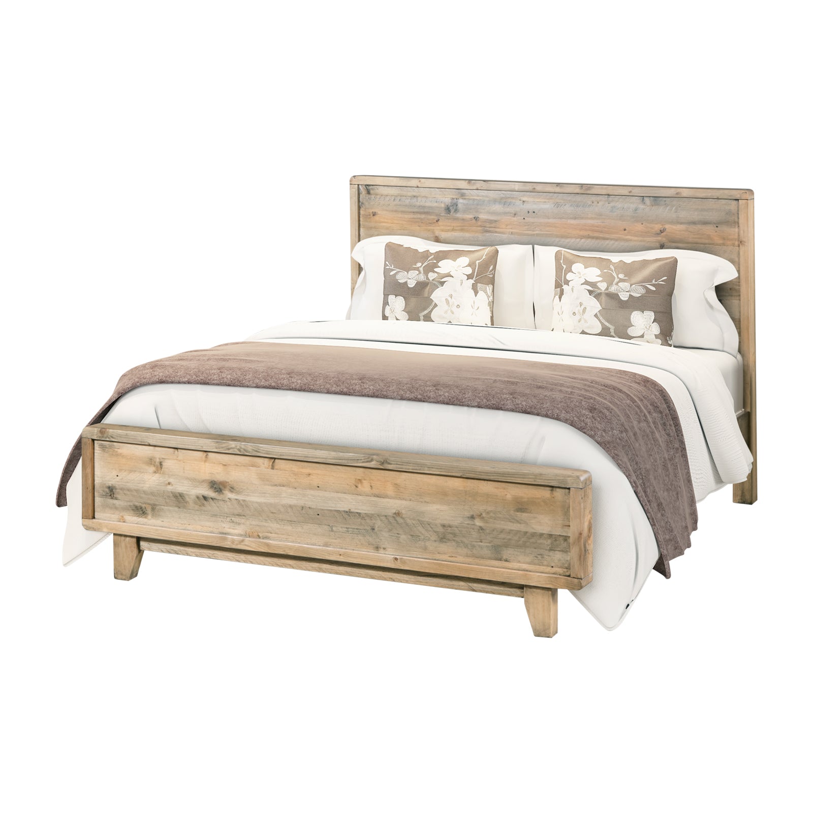 King Size Bed Frame - Rustic Charm, Modern Design Solid Pine