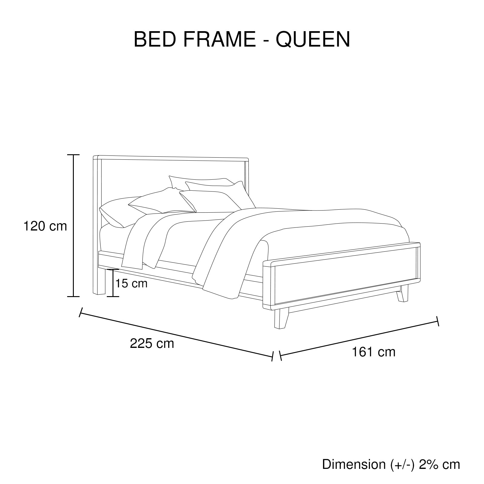 Queen Size Bed Frame - Rustic Charm, Modern Design Solid Pine