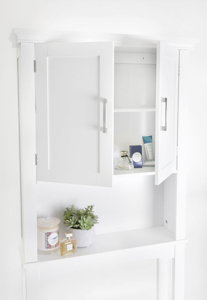 Classic Style Over The Toilet Rack Spacesaver 2 Door Storage