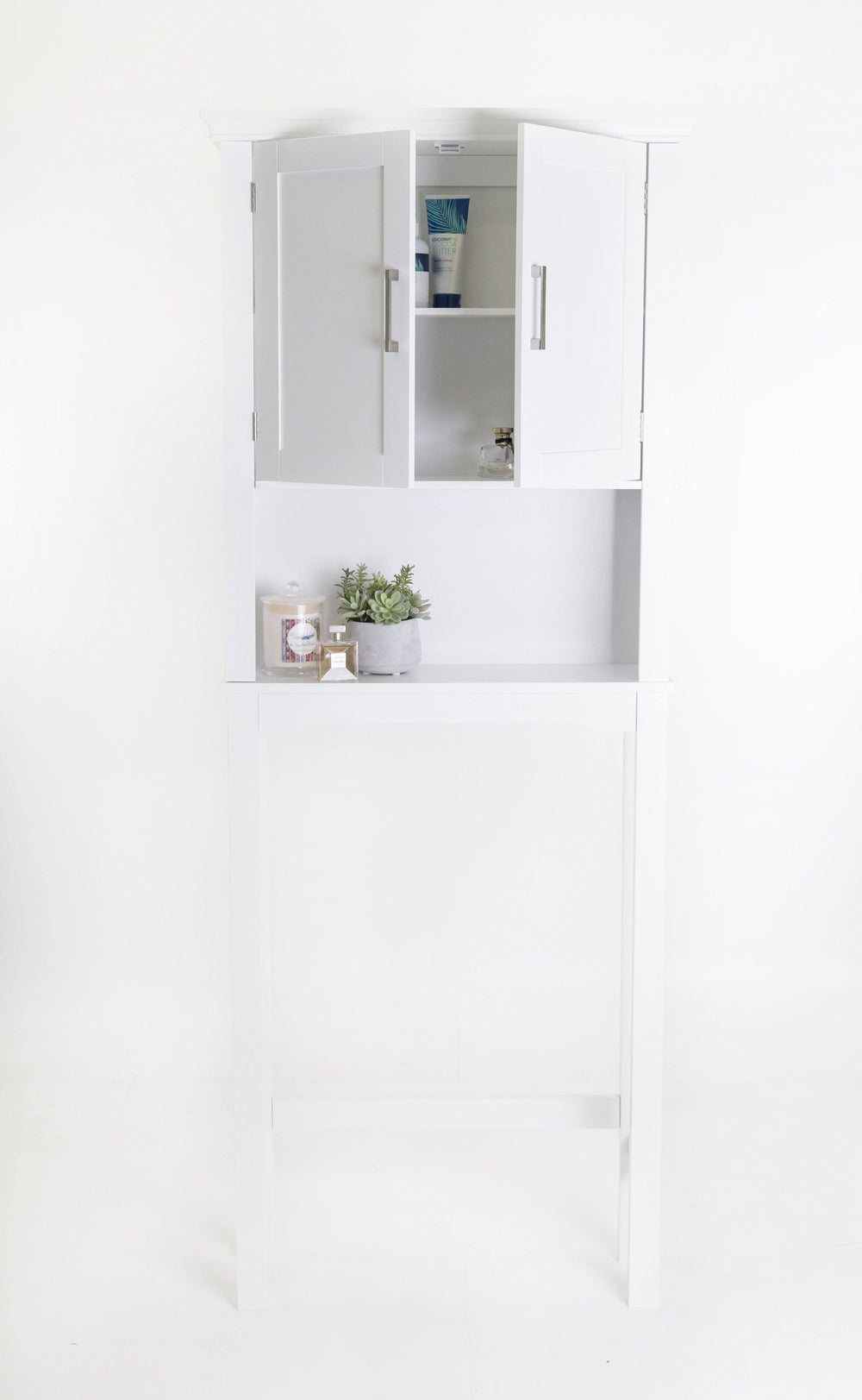 Classic Style Over The Toilet Rack Spacesaver 2 Door Storage
