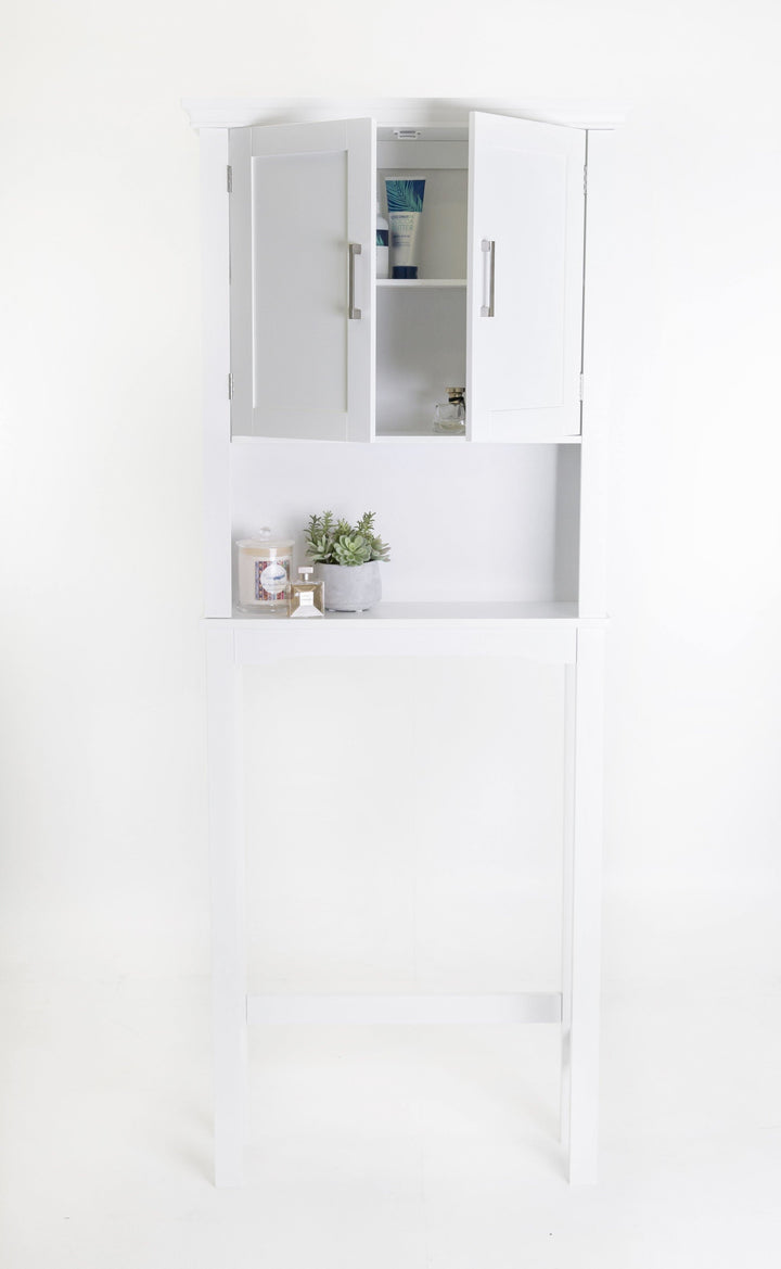 Classic Style Over The Toilet Rack Spacesaver 2 Door Storage