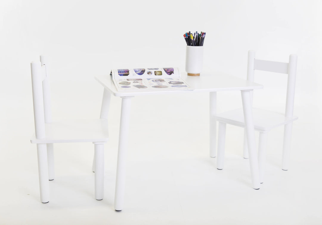 Kids Classic Activity Play 3pc Table and Chair Set White -