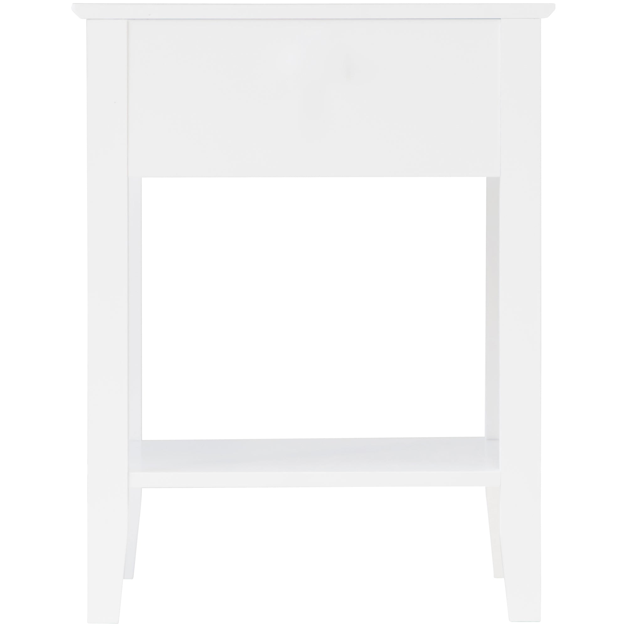 Zara Fluted 1 drawer side table - White