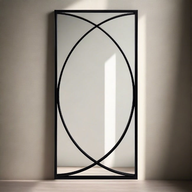 Set of 3 Black Swirl Wall Mirror