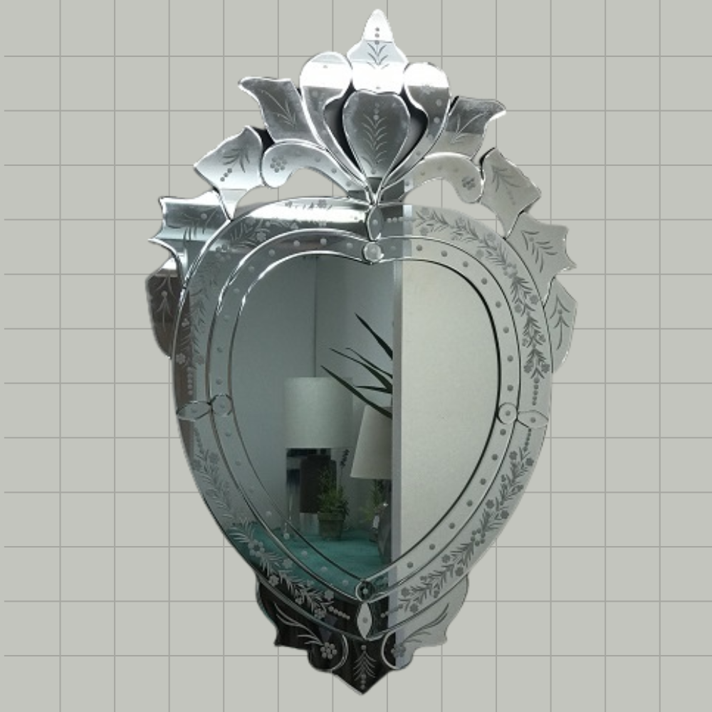 Heart Shaped Venetian Mirror Beautiful and Large