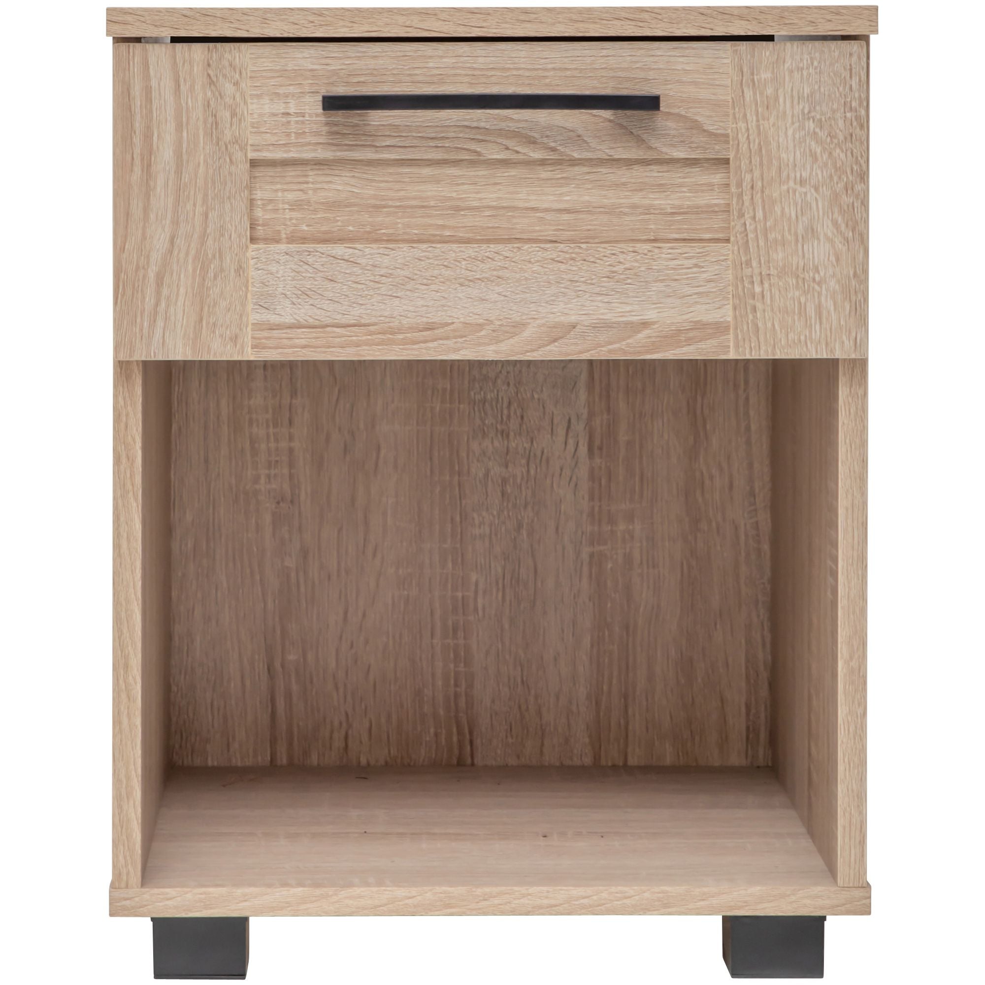 Montreal Bedside Table with 1 Drawer - Light Sonoma Oak