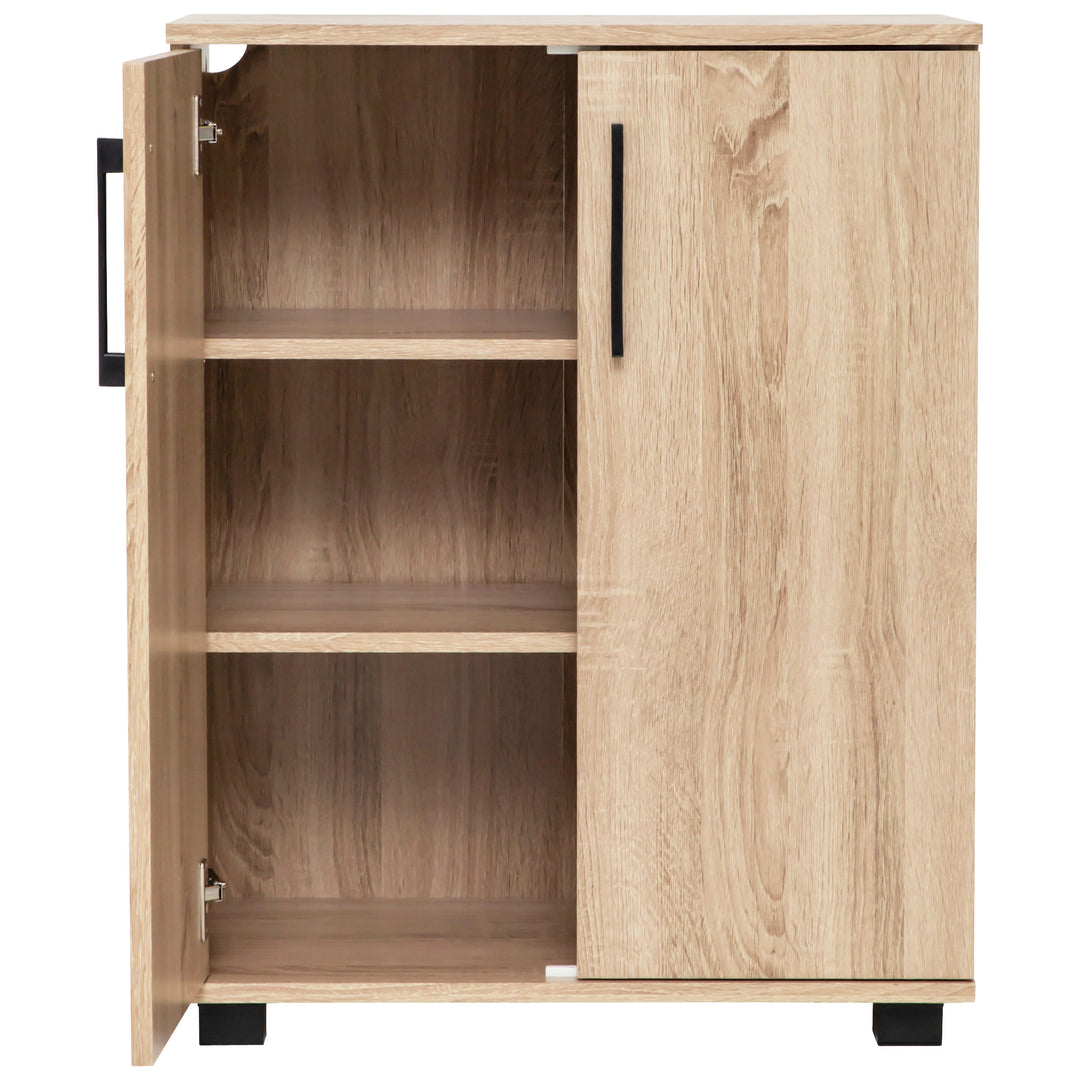 One door closed of Multi-Purpose Cupboard 2 Door  Low Style - Light Sonoma Oak 
