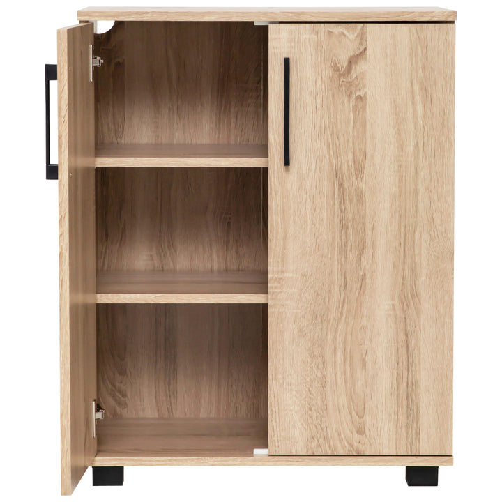 One door closed of Multi-Purpose Cupboard 2 Door  Low Style - Light Sonoma Oak 