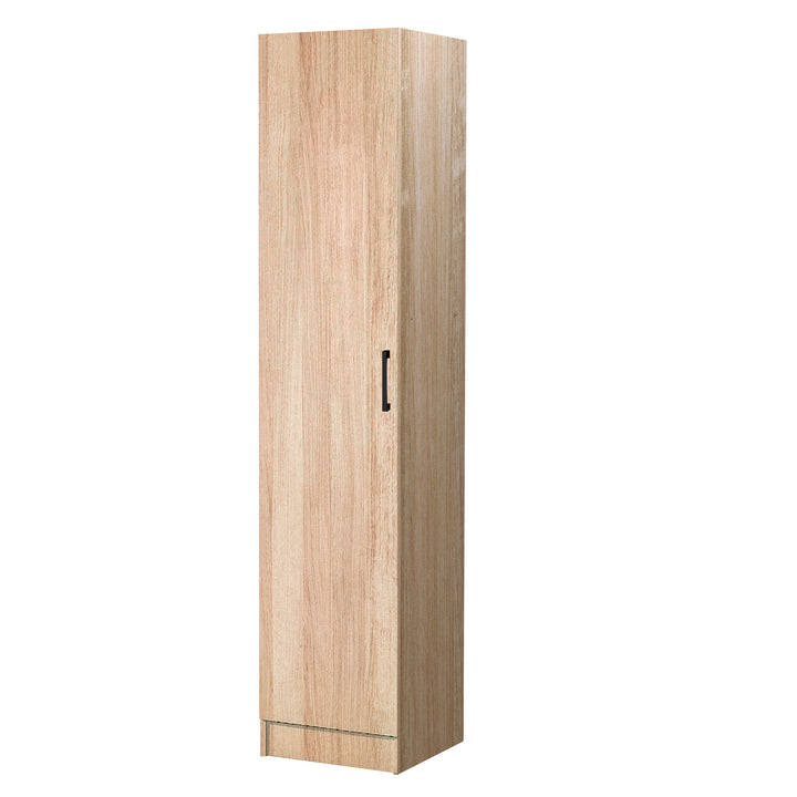 Side view of a Multi-Purpose Cupboard Single Door - Light Sonoma Oak
