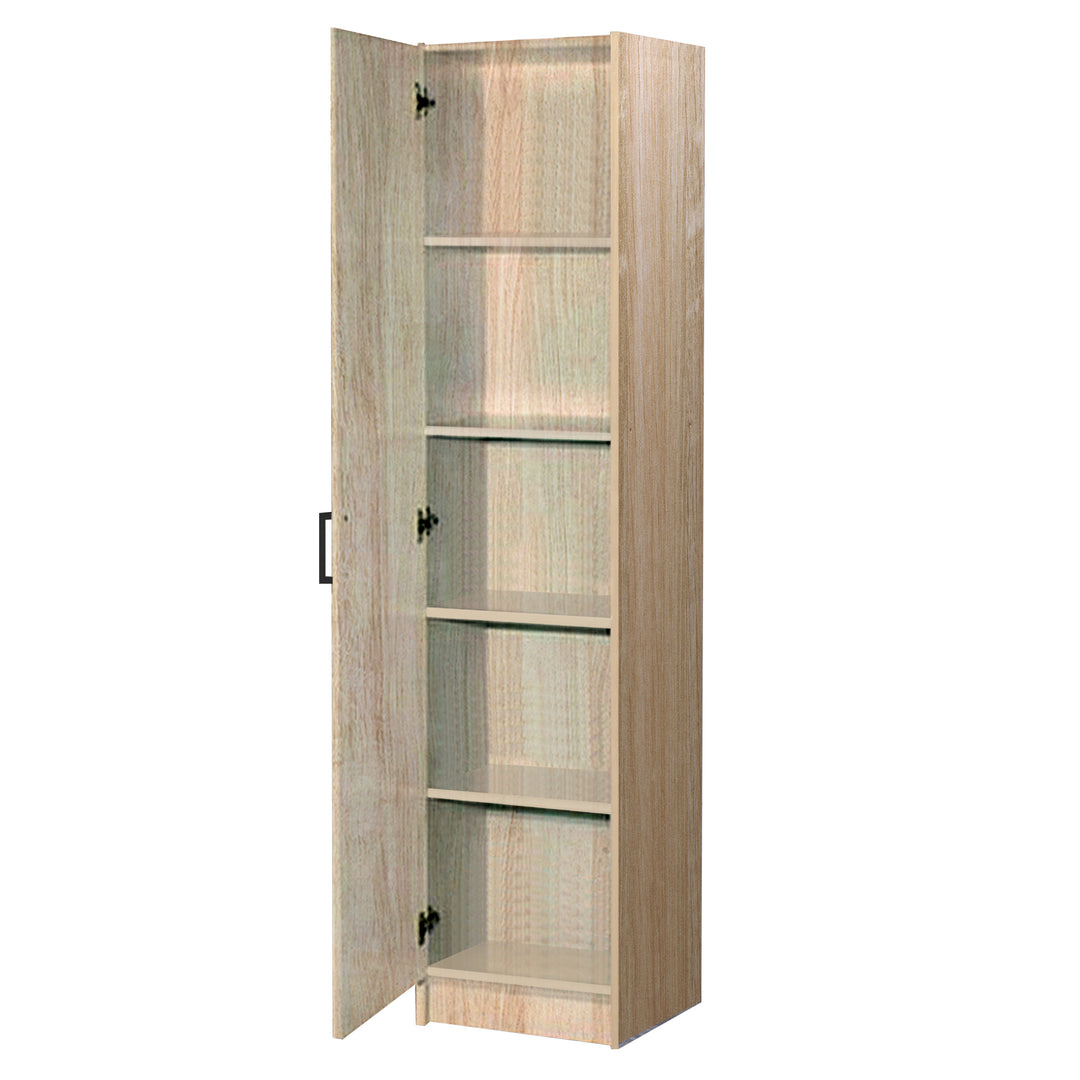 Open view of a Multi-Purpose Cupboard Single Door - Light Sonoma Oak