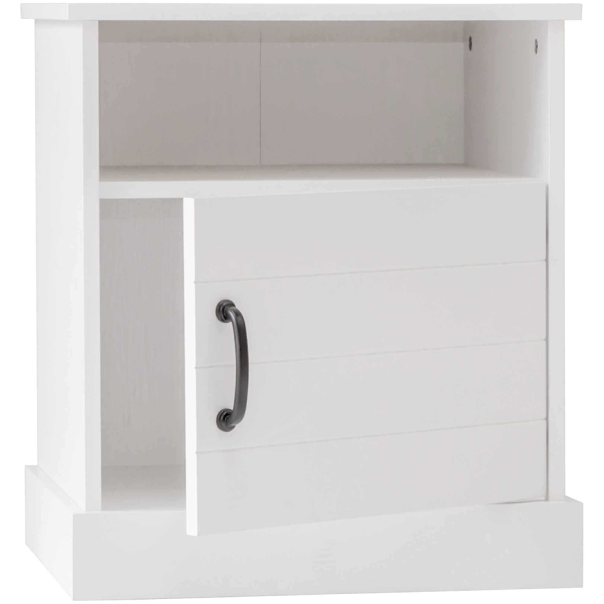 Hamptons 1 Shelf 1 Door Bedside Table - White
