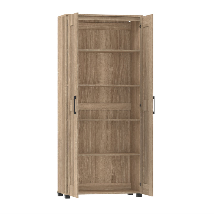 2 Door Multi Shelves Storage Tall Cupboard 