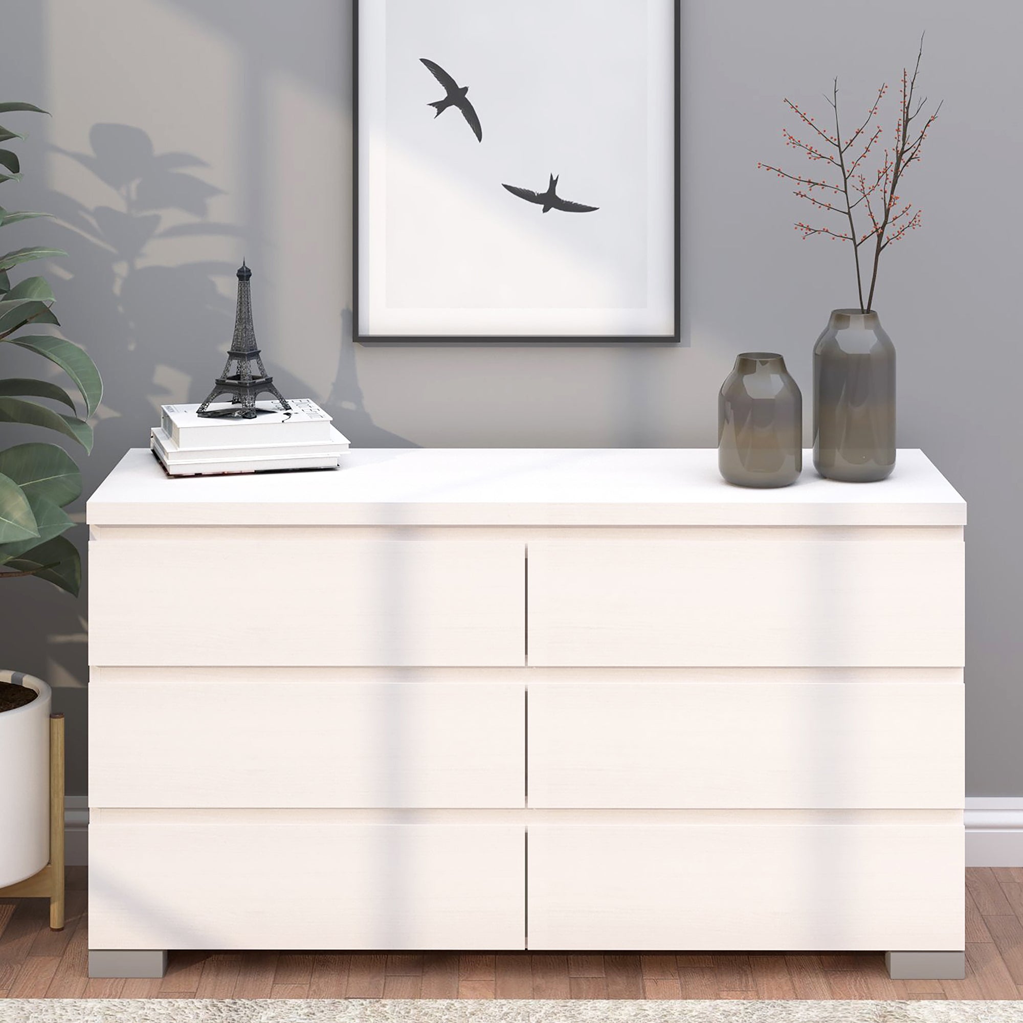 Elara Modern 6 Drawer Dresser: Stylish Storage for Your Bedroom