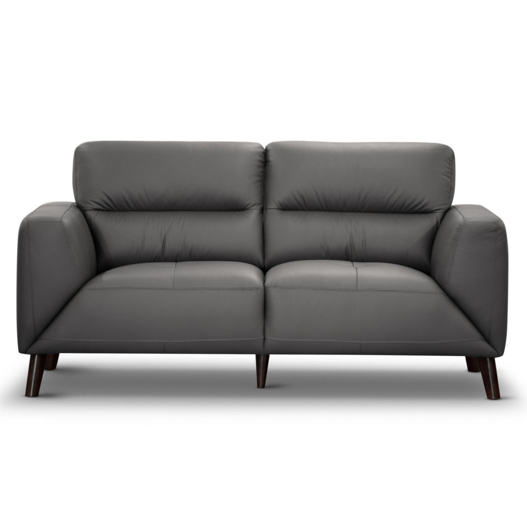Downy Genuine Leather Gunmetal Sofa Set - 3+2 Seater Lounge Couch
