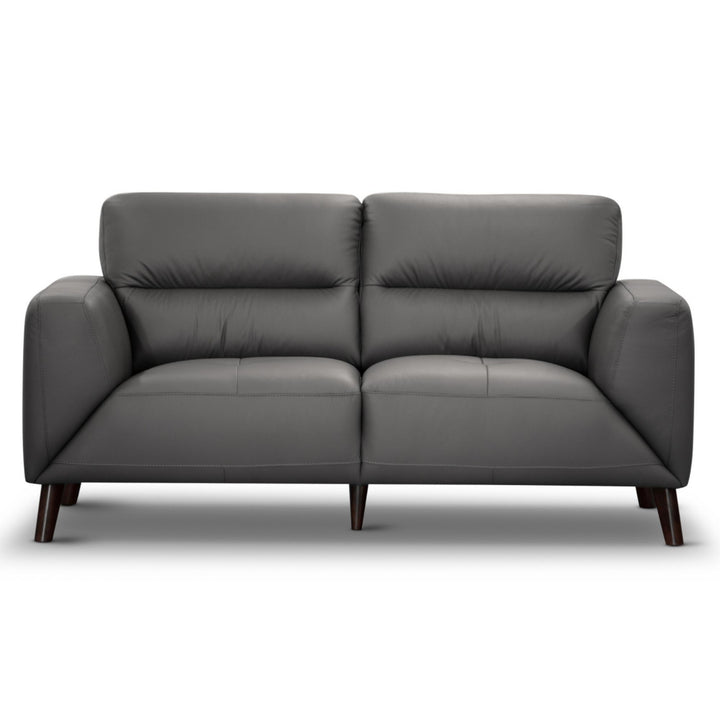 Downy Genuine Leather Gunmetal Sofa Set - 3+2 Seater Lounge Couch