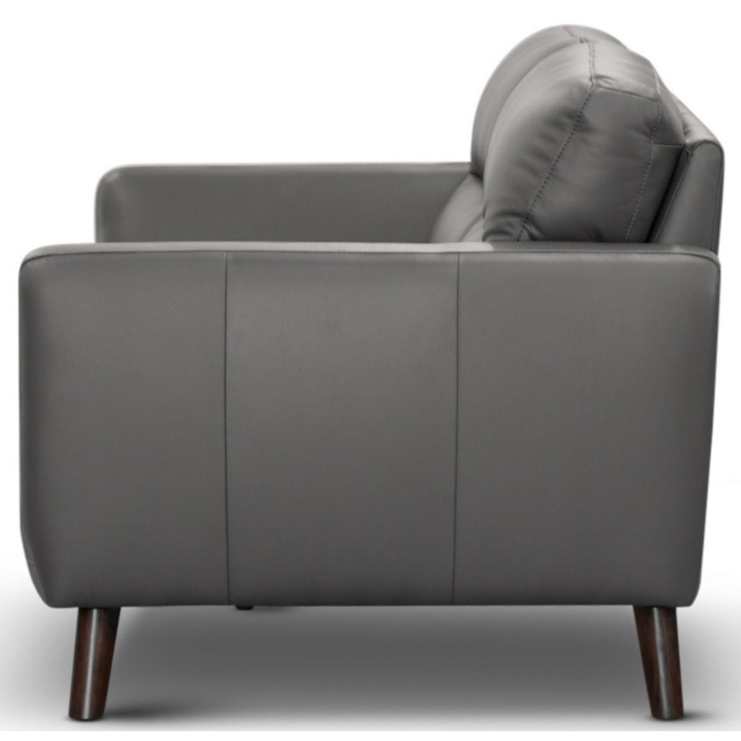 Downy Genuine Leather Gunmetal Sofa Set - 3+2 Seater Lounge Couch