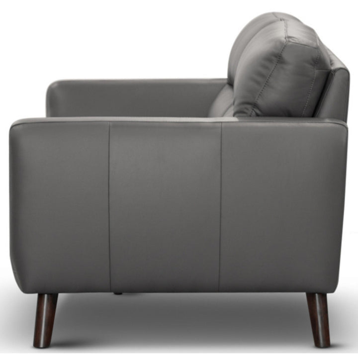 Downy Genuine Leather Gunmetal Sofa Set - 3+2 Seater Lounge Couch