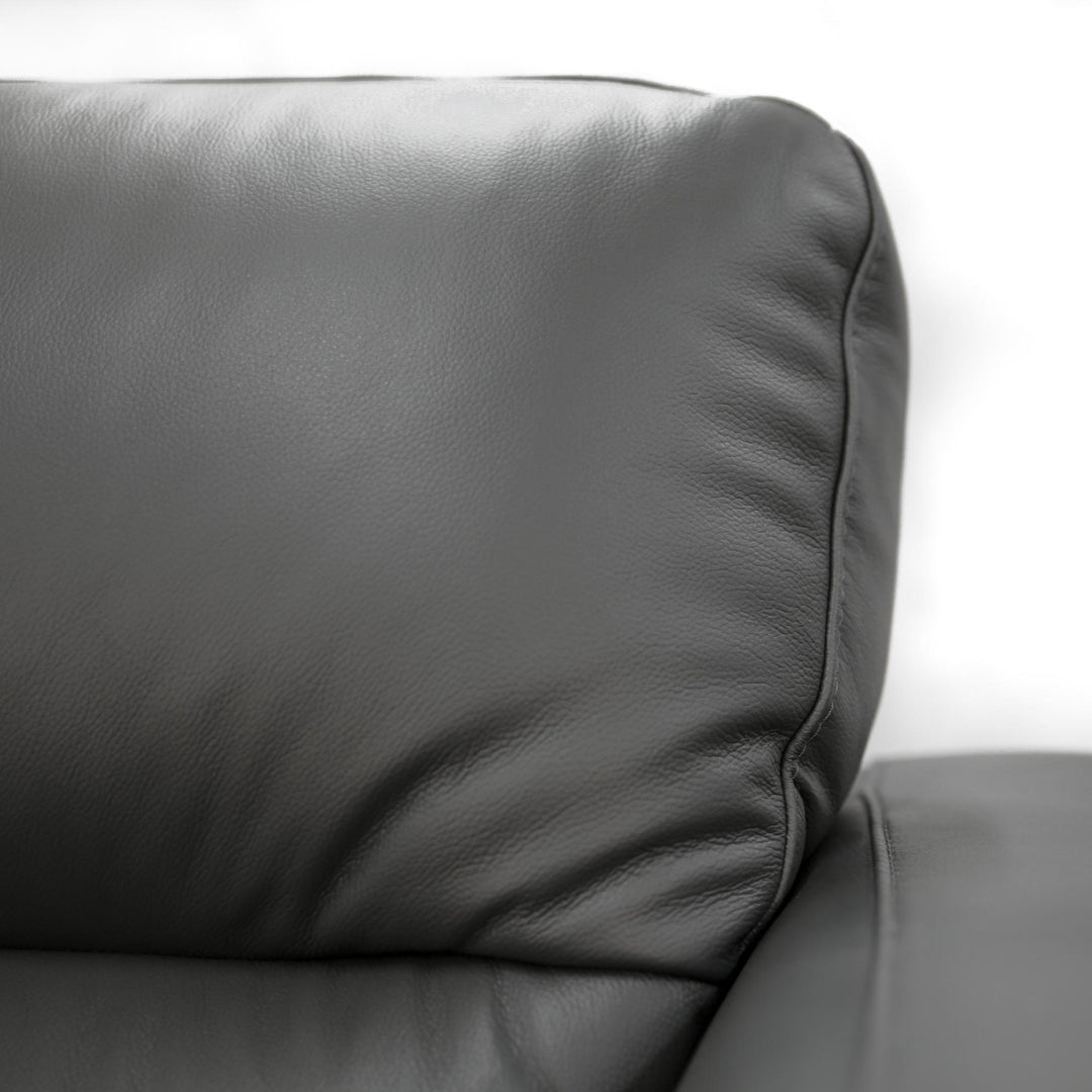 Downy Genuine Leather Gunmetal Sofa Set - 3+2 Seater Lounge Couch