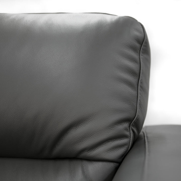 Downy Genuine Leather Gunmetal Sofa Set - 3+2 Seater Lounge Couch