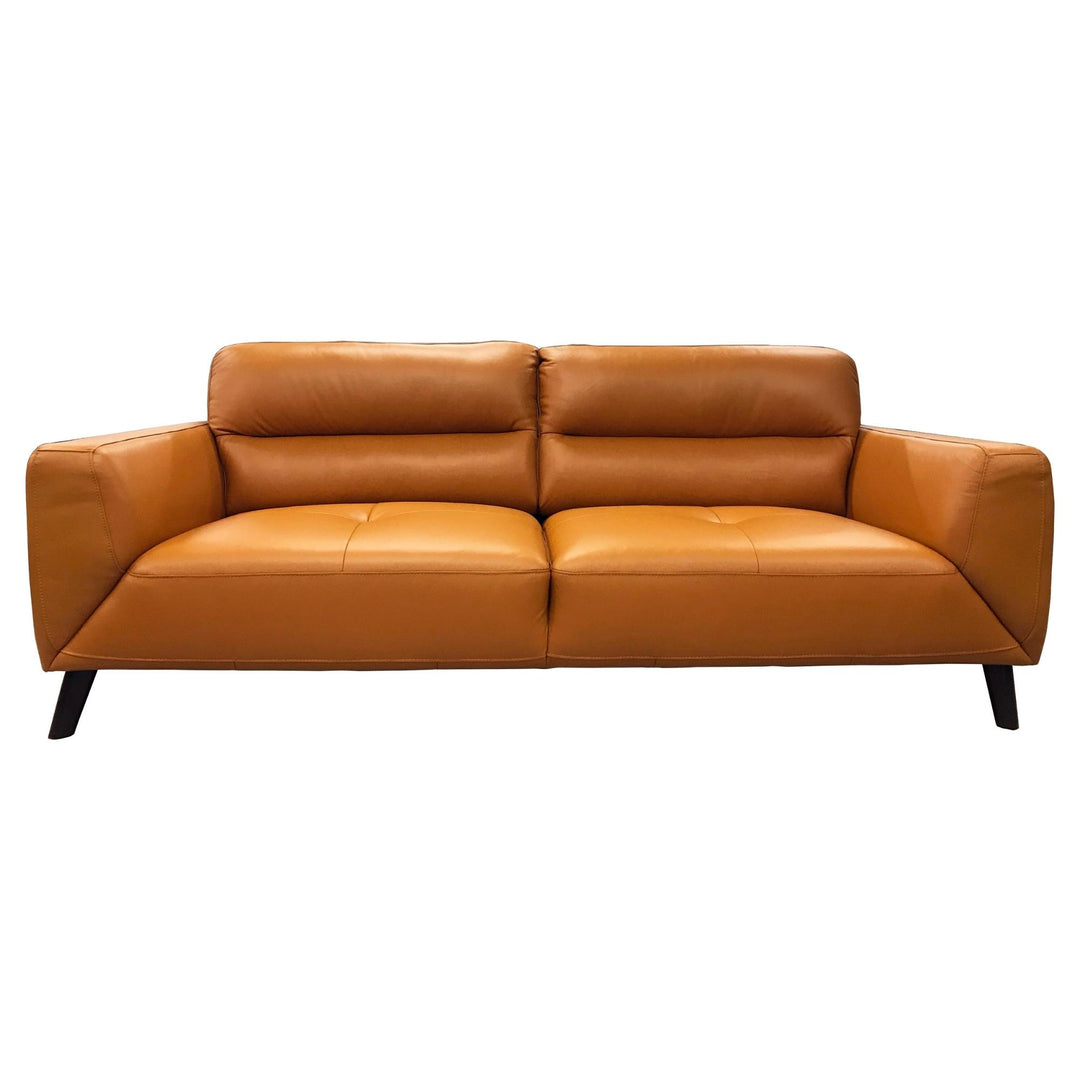 Downy Leather Sofa Set: Modern Comfort & Style (3+2 Seater, Tangerine)