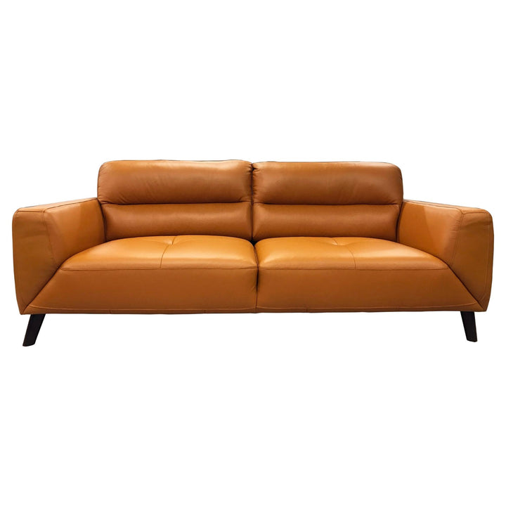 Downy Leather Sofa Set: Modern Comfort & Style (3+2 Seater, Tangerine)