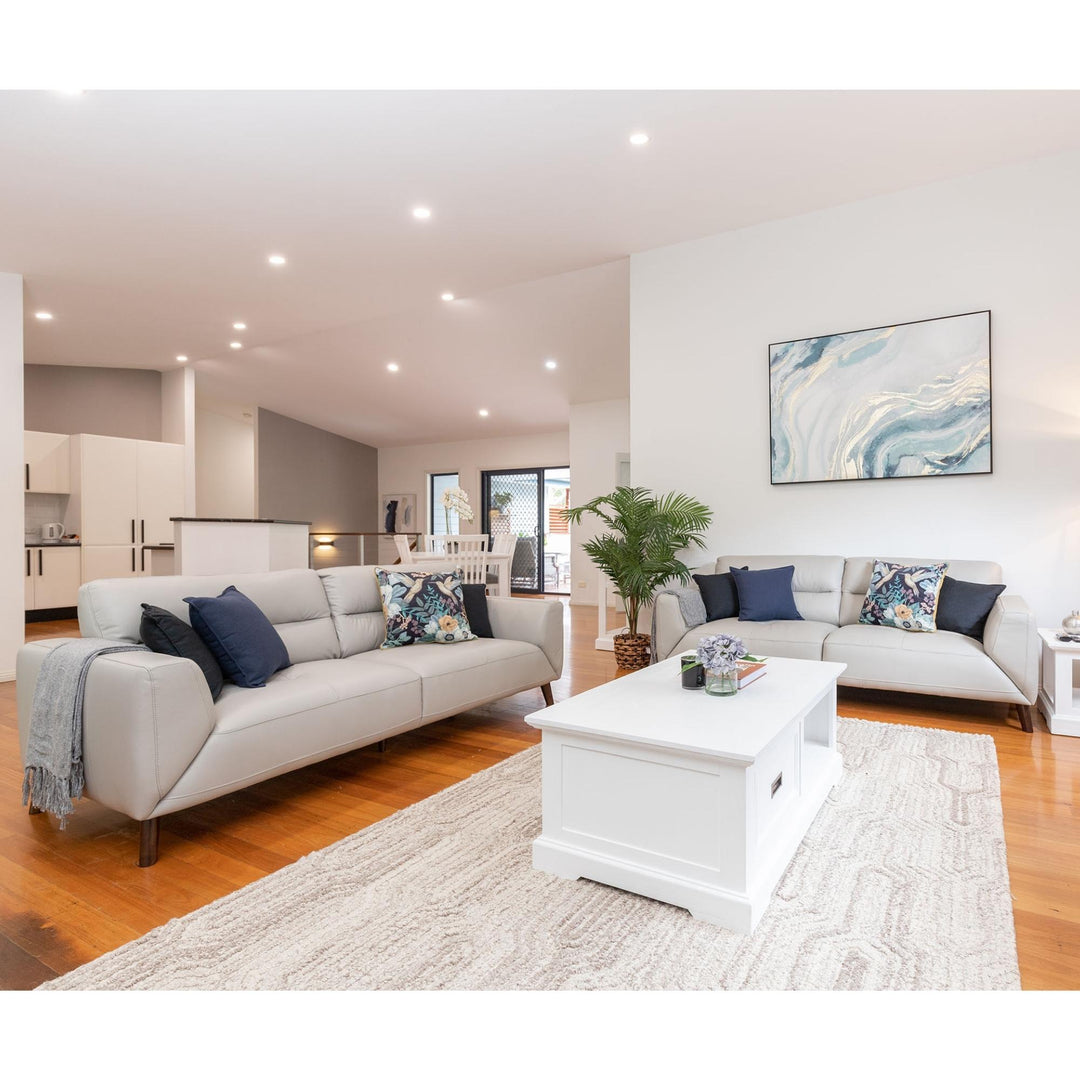 Downy Leather Sofa Set: Modern Comfort & Style (3+2 Seater, Tangerine)