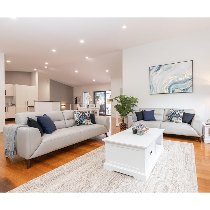 Downy Leather Sofa Set: Modern Comfort & Style (3+2 Seater, Tangerine)