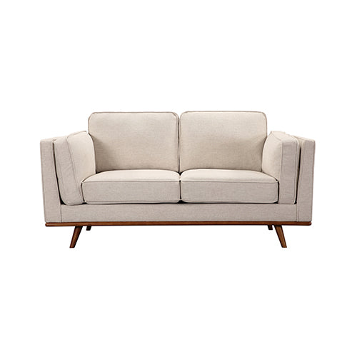 Beige Fabric 3+2+1 Seater Sofa Lounge Set with Wooden Frame