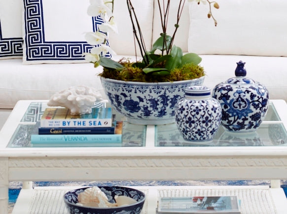 Timeless Blue & White Pattern Ceramic Posy Ginger Jar
