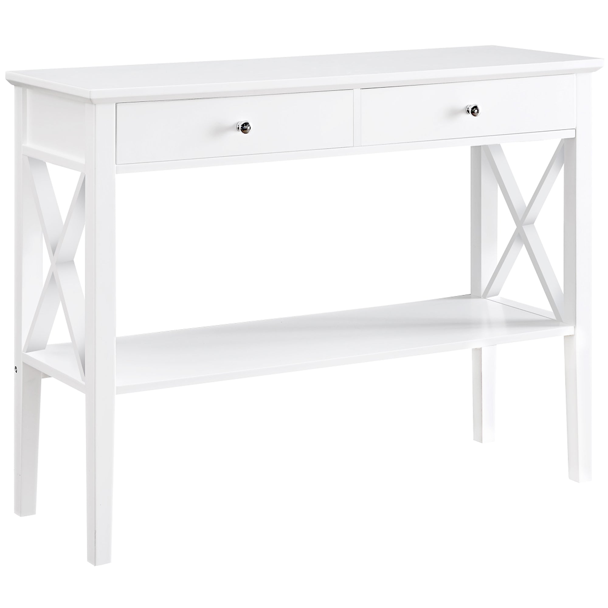 Long Island 2 Drawer 1 Shelf Console Table White