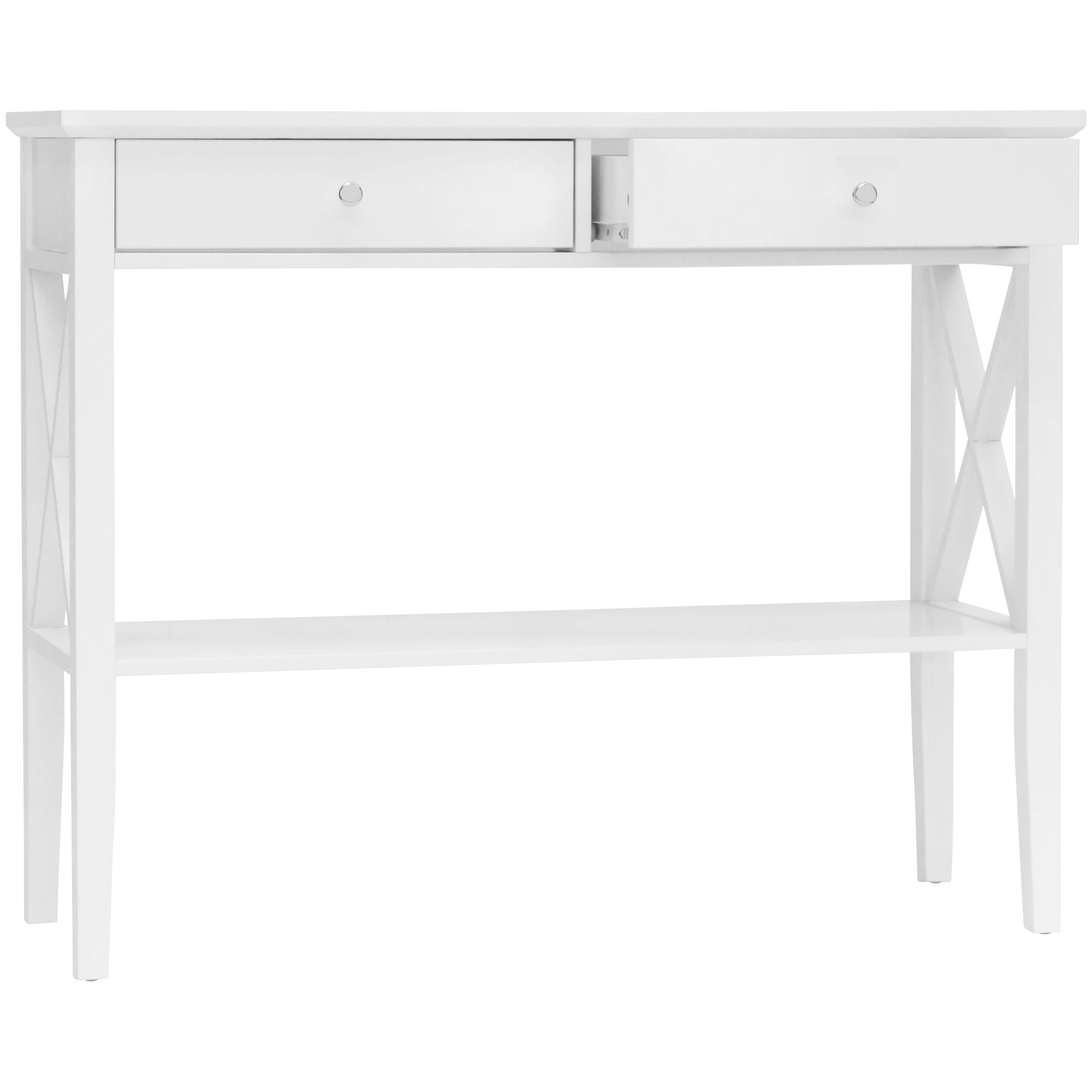 Long Island 2 Drawer 1 Shelf Console Table White