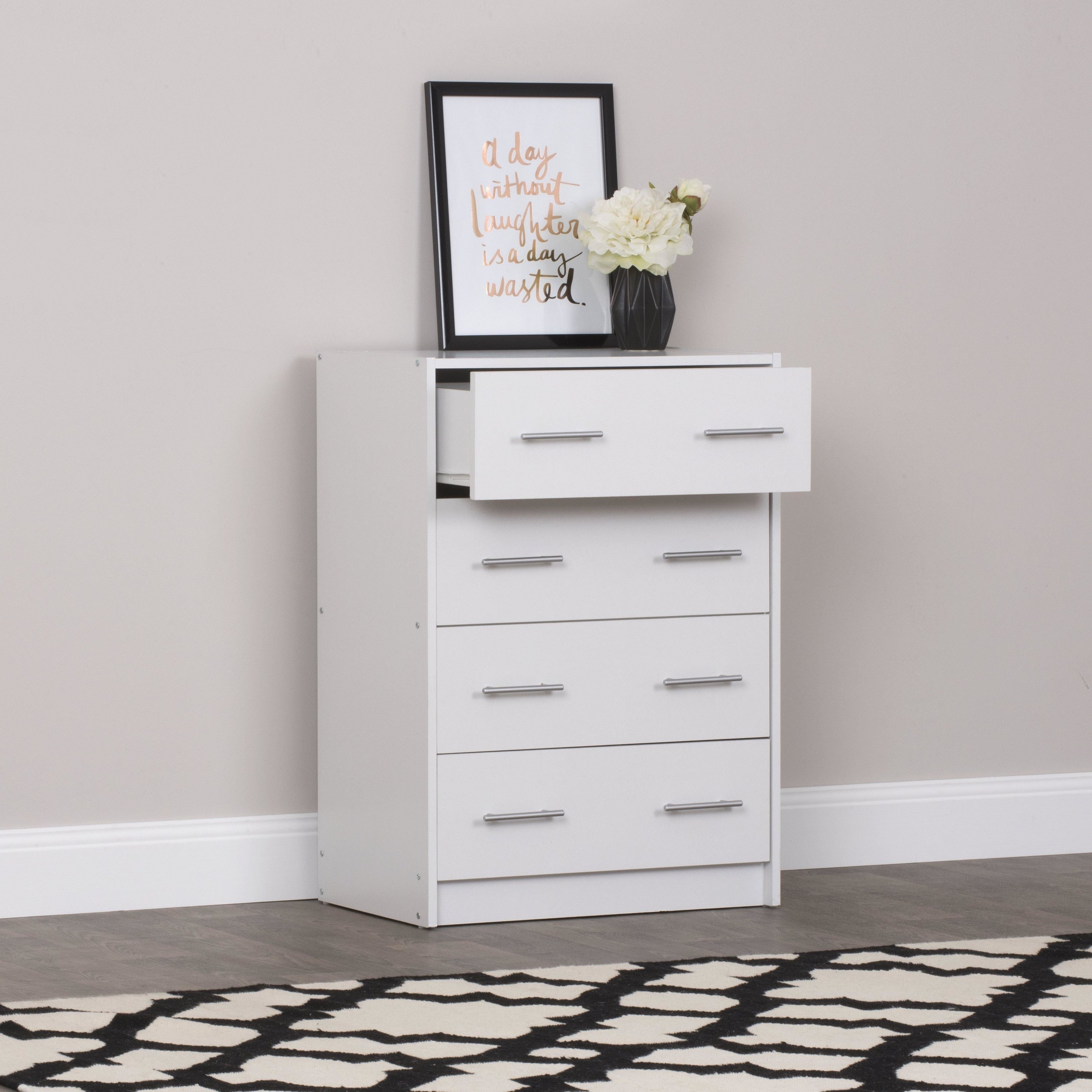 4 Drawers Chest Bedroom Storage White