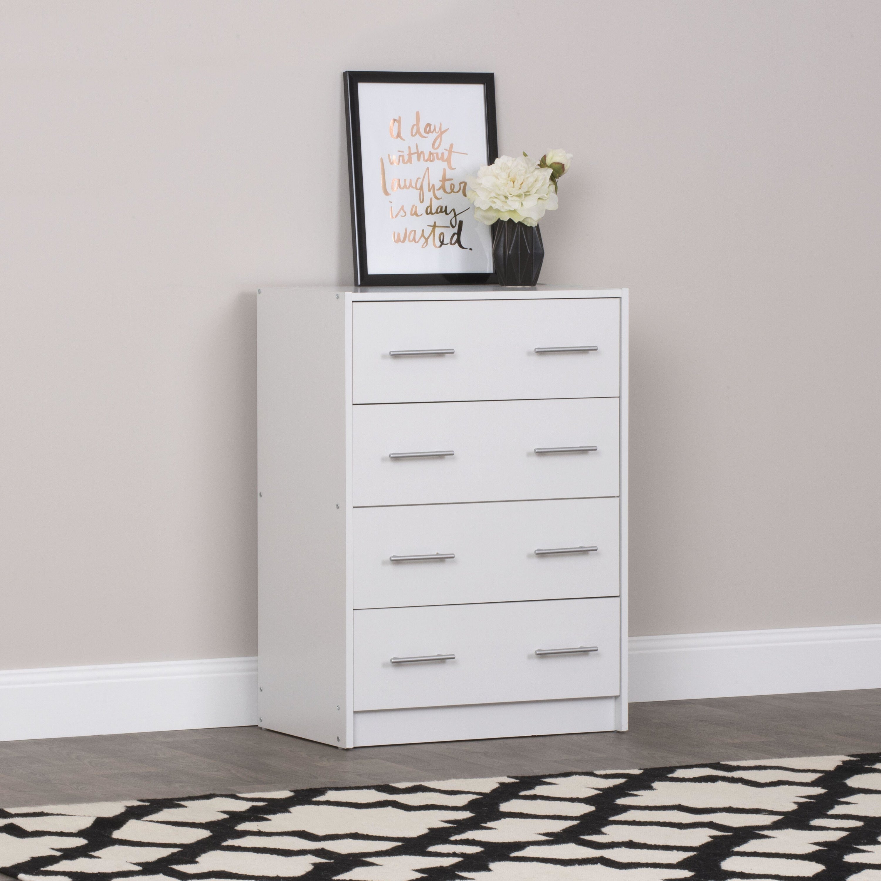 4 Drawers Chest Bedroom Storage White