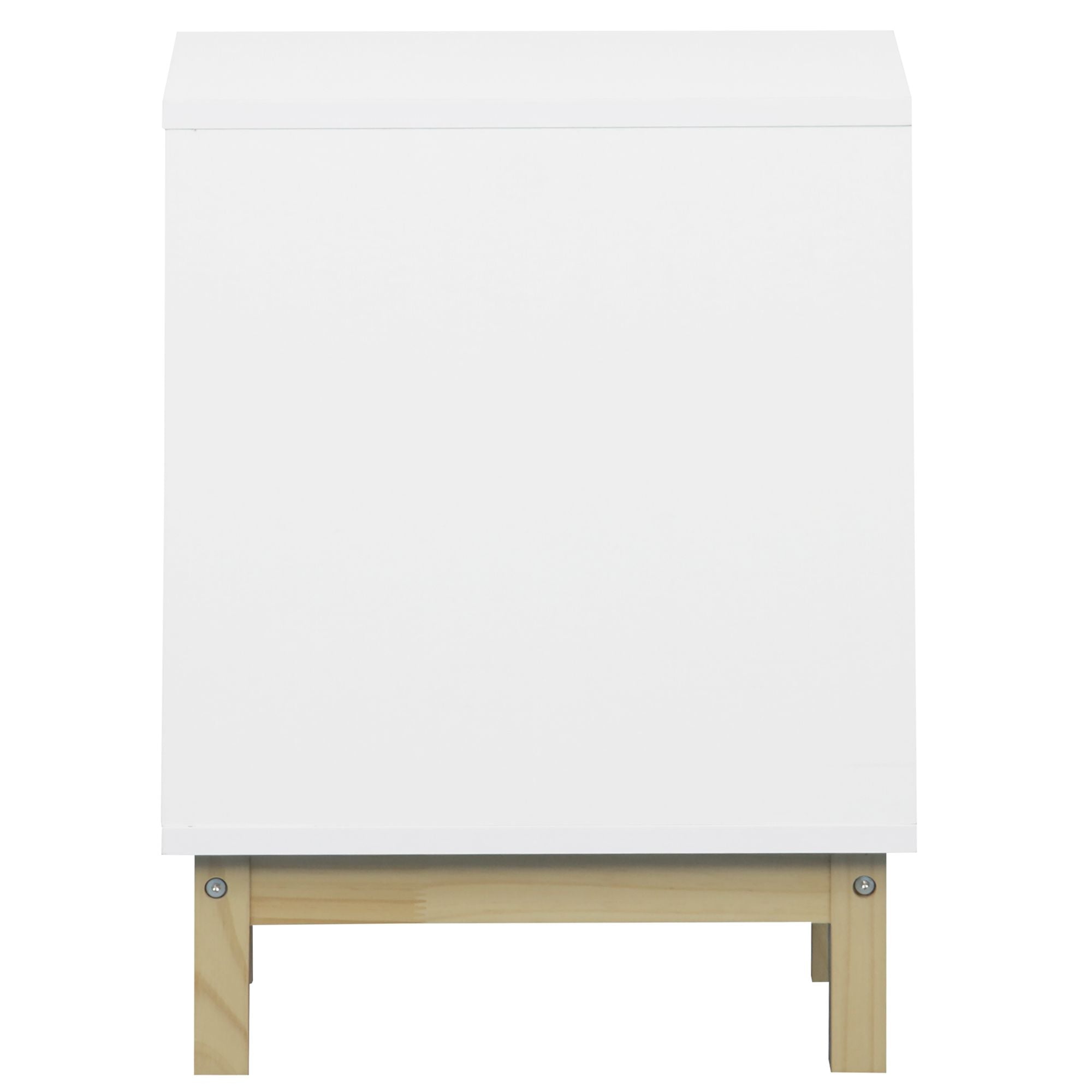 Image shows Scandinavian Bedside Table from side profile