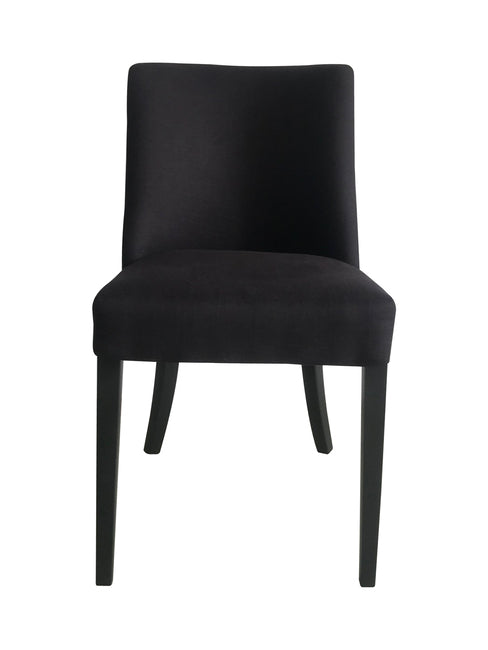Black Dining Chair with Chrome Ring