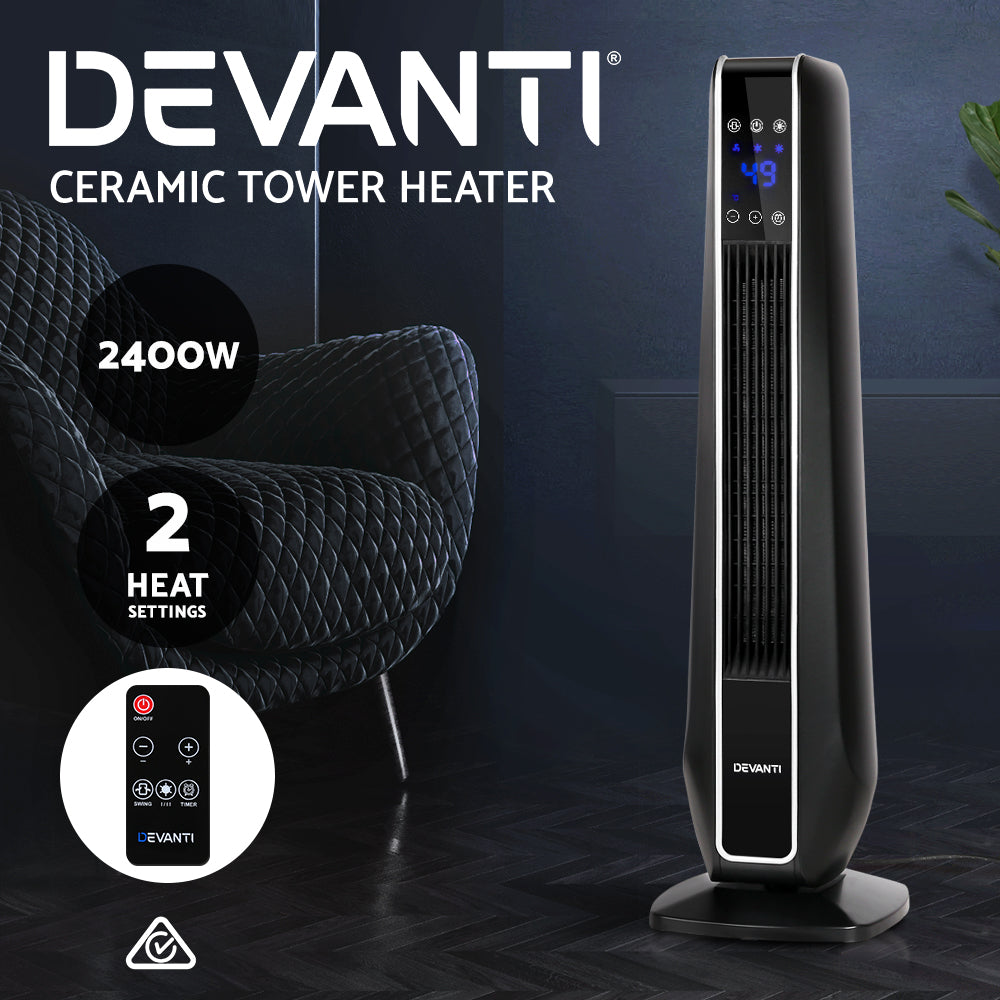 Electric Ceramic Tower Fan Heater Portable