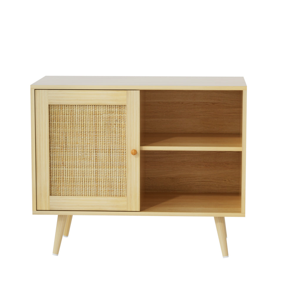 Contemporary Rattan Buffet Sideboard Storage Cabinet
