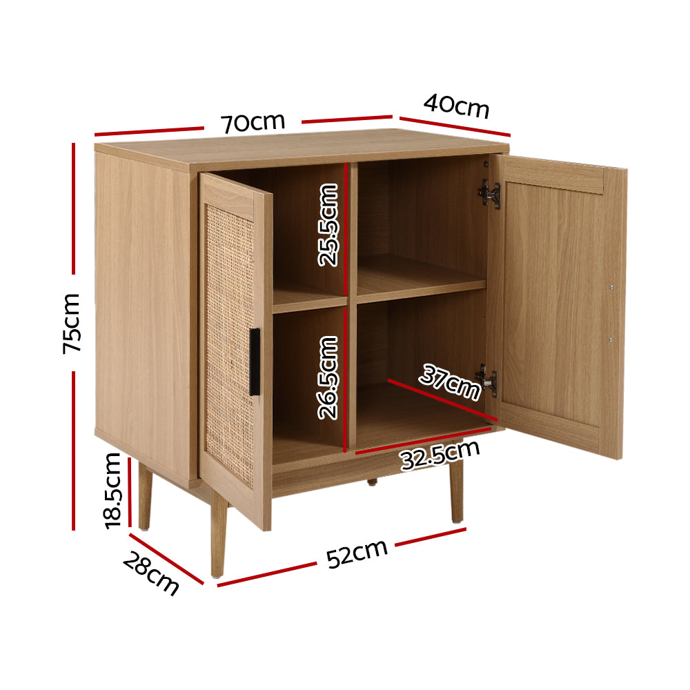 Rattan Buffet Sideboard Cabinet Storage Hallway Table Kitchen Cupboard