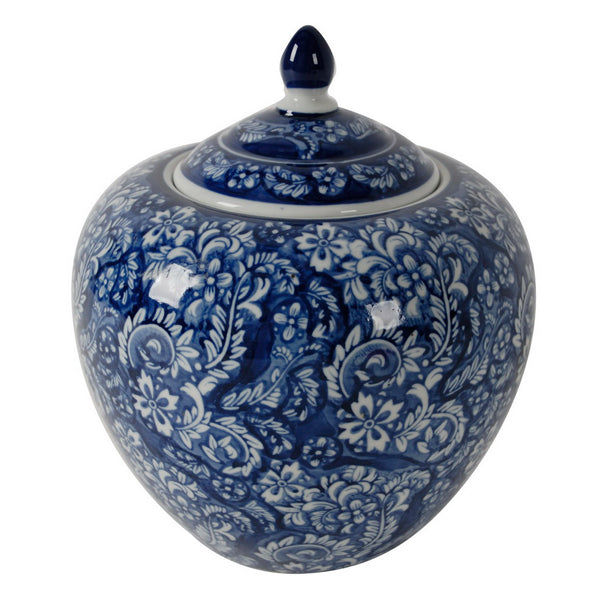 Ceramic Blue & White Blossom Ginger Jar Storage