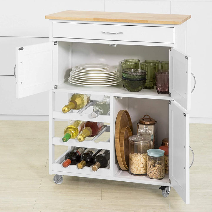 Kitchen Trolley with Wine Racks