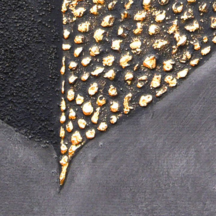 Golden Dichotomy Gold Framed Hand Painted Canvas Wall Art 60X90cm