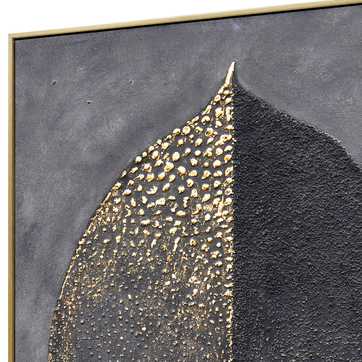 Golden Dichotomy Gold Framed Hand Painted Canvas Wall Art 60X90cm