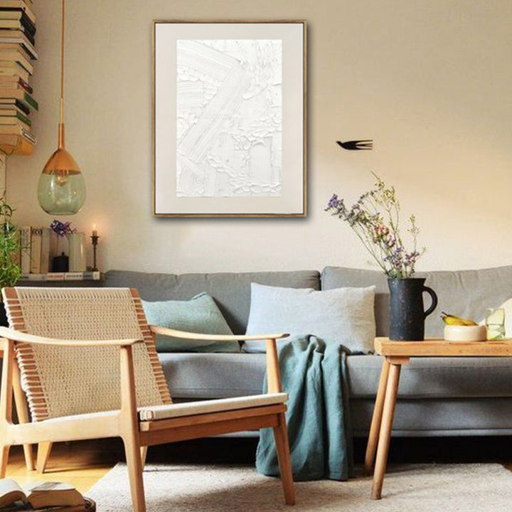 Plaster Panorama Dark Wood Framed Wall Art 70X90cm