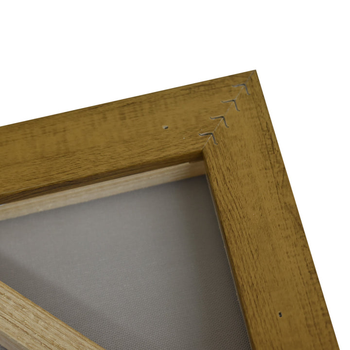 Plaster Panorama Dark Wood Framed Wall Art 70X90cm