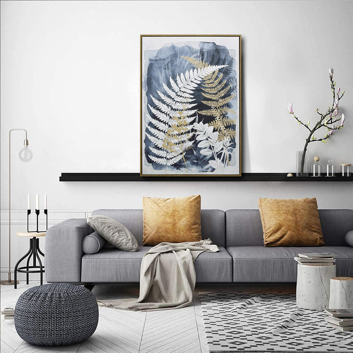 Lustrous Foliage Dark Wood Framed Canvas Wall Art 70X100cm