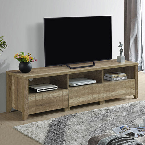 TV Cabinet 3 Storage Drawers Oak Colour
