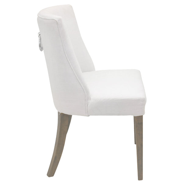 White Dining 2 Chair Set with Chrome Ring